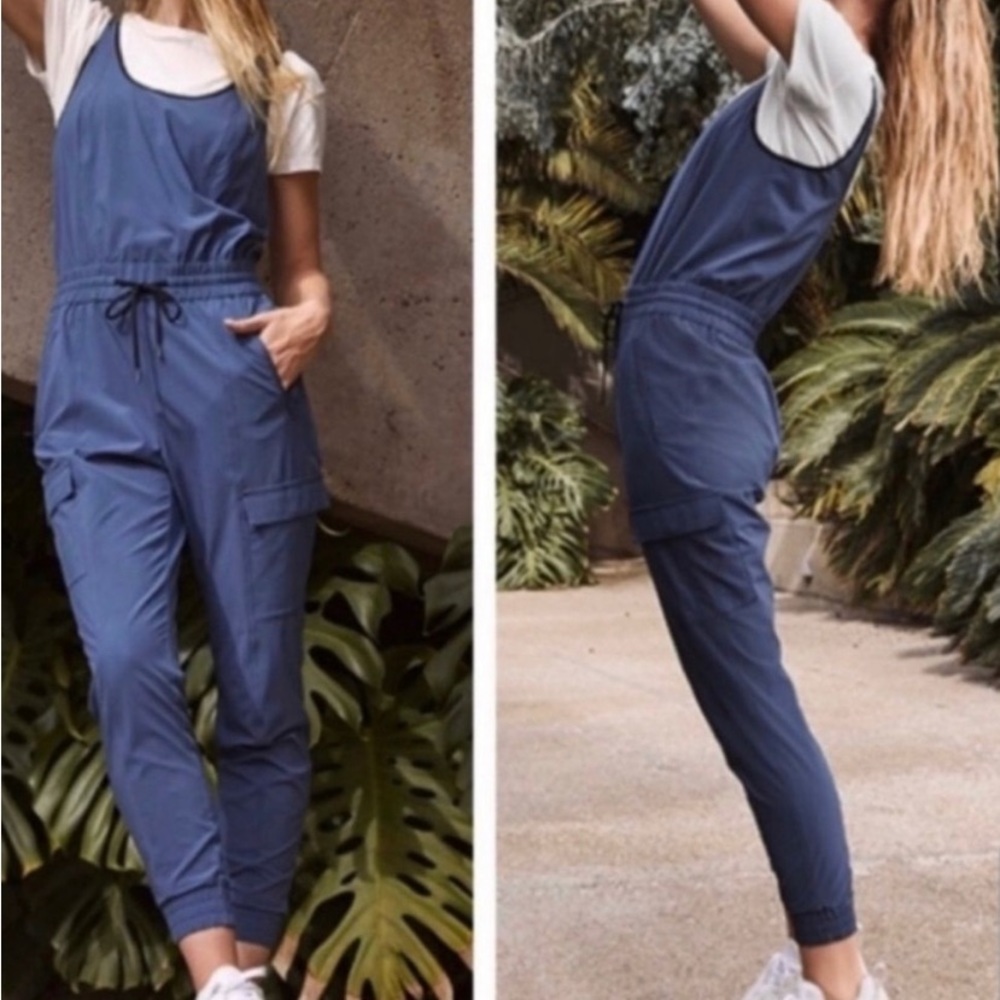 Athleta Unbound Jumpsuit Iron Blue size M